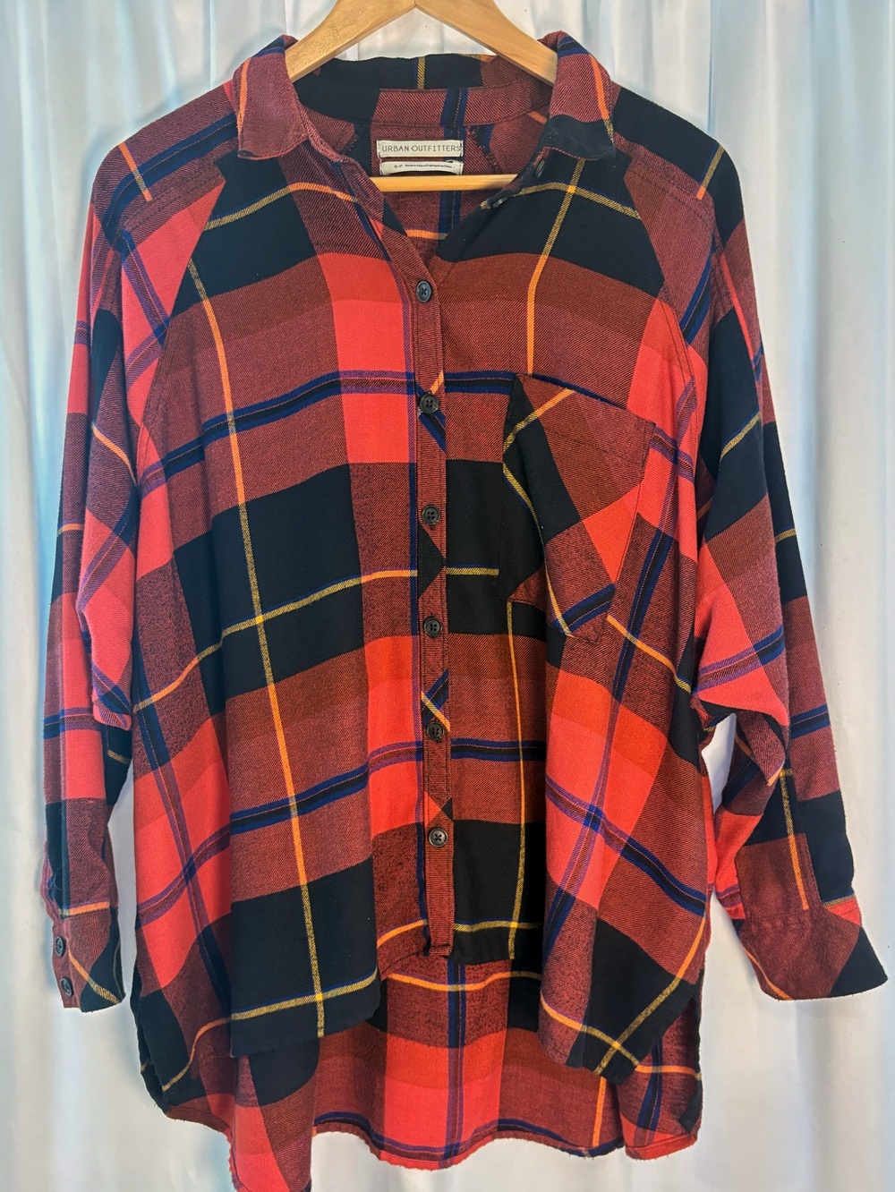 Urban Outfitters Oversized Batwing Plaid Flannel Shirt Size Small